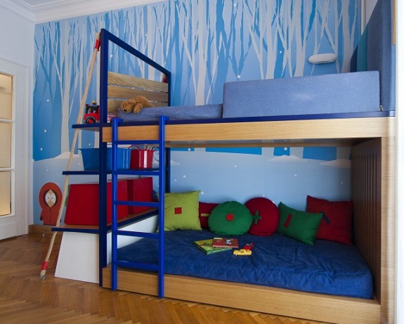 Дизайн детской с двухъярусной кроватью